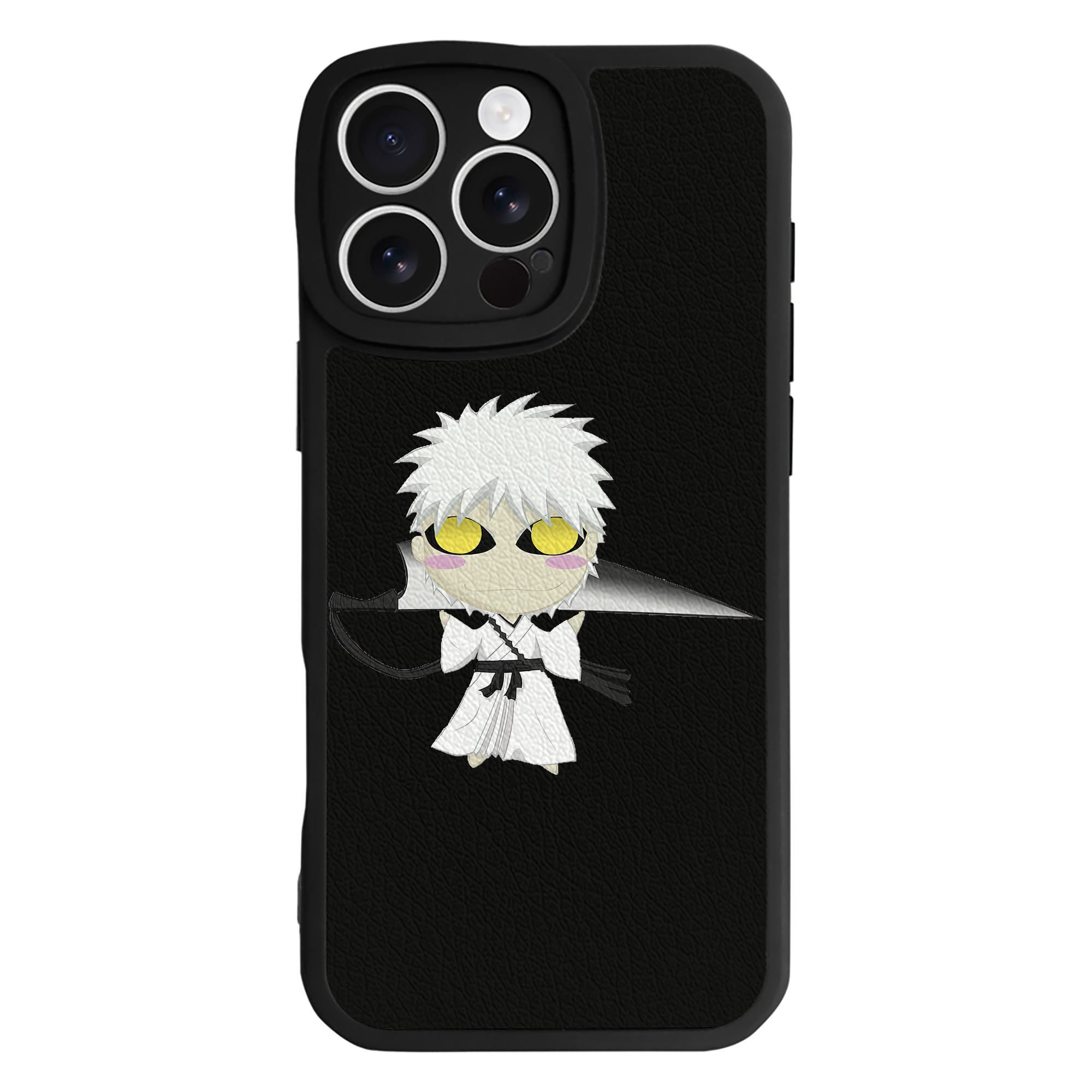 ブリーチ 黒崎一護（くろさき いちご）BLEACH Kurosaki Ichigo 【iPhone 16シリーズ対応】シリコンスマホケース（レザー調） 材質：シリコン